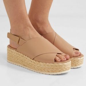 Vince Jesson Leather Espadrille Platform Sling Back Sandal - Size 10M